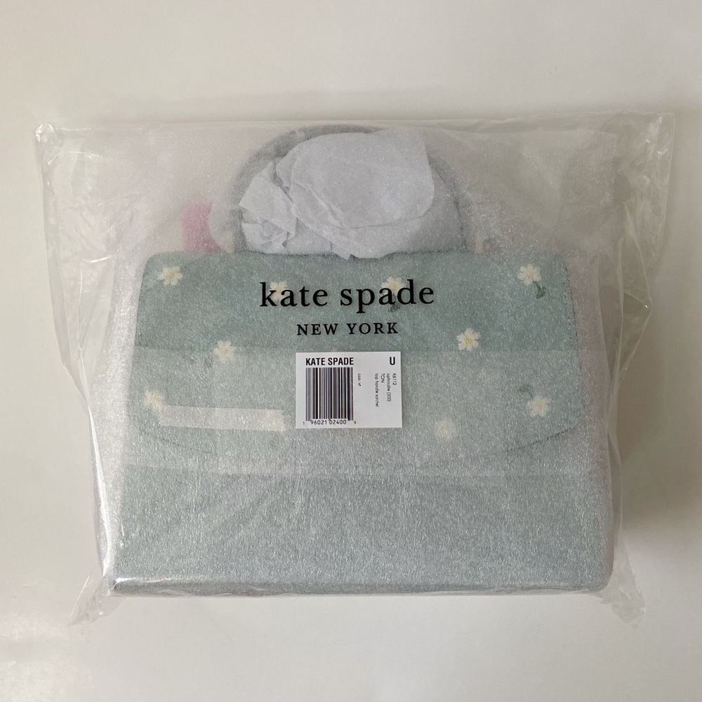 ♠️Kate Spade Embroidered Lea Daisy Floral Top Handle Satchel Aphrodite Green NWT - Picture 13 of 14